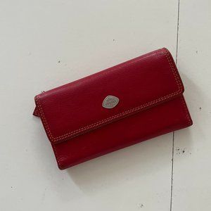 Red Leather Wallet THE TREND